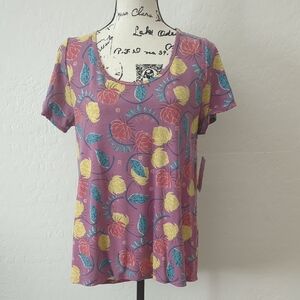 Lularoe M Classic Tee Floral Print Women's Top